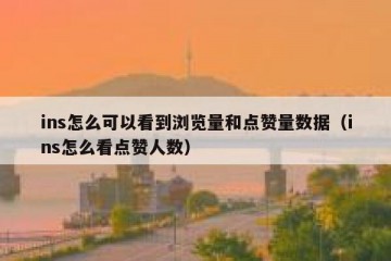ins怎么可以看到浏览量和点赞量数据（ins怎么看点赞人数）
