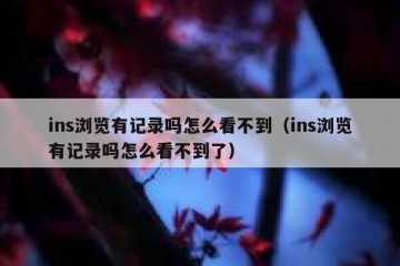 ins浏览有记录吗怎么看不到（ins浏览有记录吗怎么看不到了）
