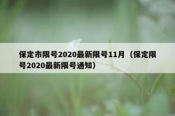 保定市限号2020最新限号11月（保定限号2020最新限号通知）