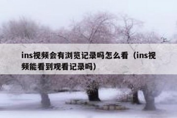 ins视频会有浏览记录吗怎么看（ins视频能看到观看记录吗）