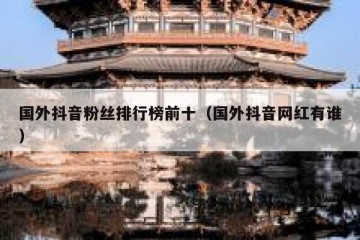 国外抖音粉丝排行榜前十（国外抖音网红有谁）