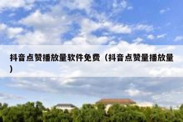 抖音点赞播放量软件免费（抖音点赞量播放量）