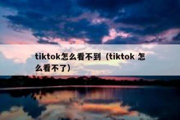 tiktok怎么看不到（tiktok 怎么看不了）