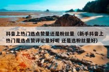 抖音上热门选点赞量还是粉丝量（新手抖音上热门是选点赞评论量好呢 还是选粉丝量好）