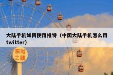 大陆手机如何使用推特（中国大陆手机怎么用twitter）