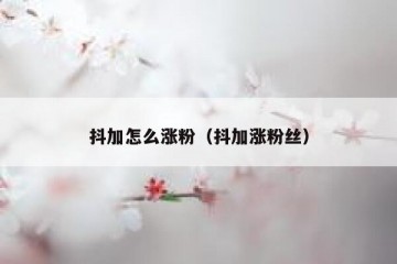 抖加怎么涨粉（抖加涨粉丝）