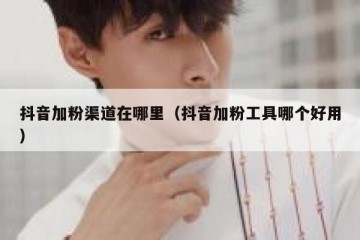 抖音加粉渠道在哪里（抖音加粉工具哪个好用）