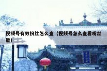 视频号有效粉丝怎么查（视频号怎么查看粉丝量）