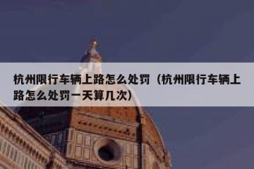 杭州限行车辆上路怎么处罚（杭州限行车辆上路怎么处罚一天算几次）
