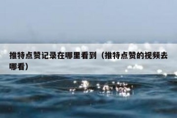 推特点赞记录在哪里看到（推特点赞的视频去哪看）