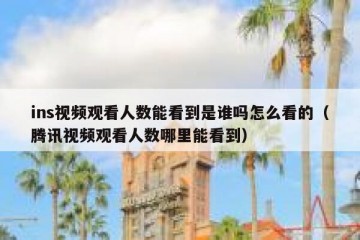 ins视频观看人数能看到是谁吗怎么看的（腾讯视频观看人数哪里能看到）