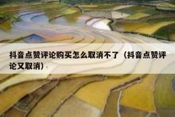 抖音点赞评论购买怎么取消不了（抖音点赞评论又取消）