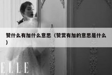 赞什么有加什么意思（赞赏有加的意思是什么）