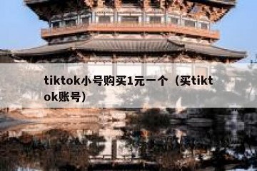 tiktok小号购买1元一个（买tiktok账号）