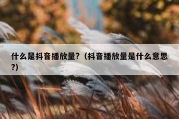 什么是抖音播放量?（抖音播放量是什么意思?）