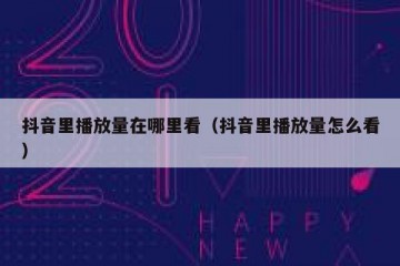 抖音里播放量在哪里看（抖音里播放量怎么看）