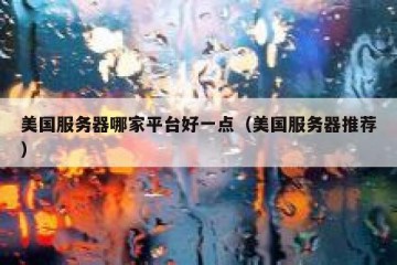 美国服务器哪家平台好一点（美国服务器推荐）