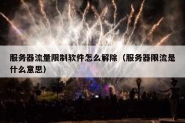 服务器流量限制软件怎么解除（服务器限流是什么意思）