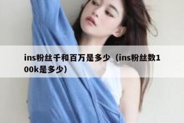 ins粉丝千和百万是多少（ins粉丝数100k是多少）