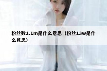 粉丝数1.1m是什么意思（粉丝13w是什么意思）