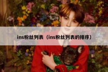 ins粉丝列表（ins粉丝列表的排序）