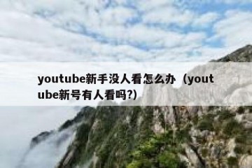 youtube新手没人看怎么办（youtube新号有人看吗?）