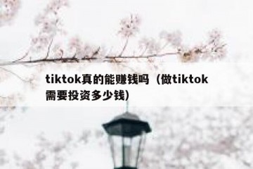 tiktok真的能赚钱吗（做tiktok需要投资多少钱）