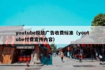 youtube投放广告收费标准（youtube付费宣传内容）