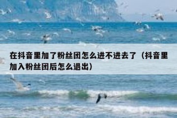 在抖音里加了粉丝团怎么进不进去了（抖音里加入粉丝团后怎么退出）