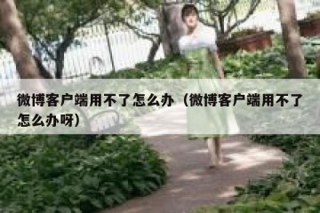 微博客户端用不了怎么办（微博客户端用不了怎么办呀）