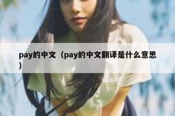 pay的中文（pay的中文翻译是什么意思）