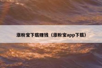 涨粉宝下载赚钱（涨粉宝app下载）