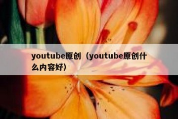 youtube原创（youtube原创什么内容好）