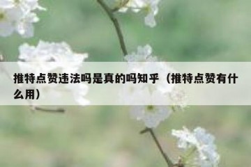 推特点赞违法吗是真的吗知乎（推特点赞有什么用）