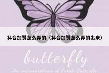 抖音加赞怎么弄的（抖音加赞怎么弄的出来）