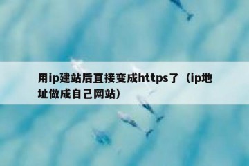 用ip建站后直接变成https了（ip地址做成自己网站）