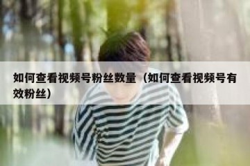 如何查看视频号粉丝数量（如何查看视频号有效粉丝）