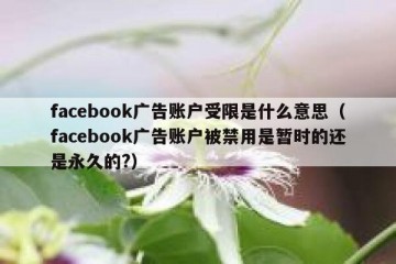 facebook广告账户受限是什么意思（facebook广告账户被禁用是暂时的还是永久的?）