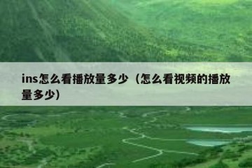 ins怎么看播放量多少（怎么看视频的播放量多少）