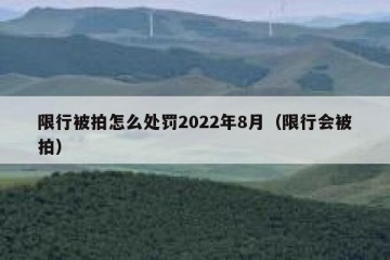 限行被拍怎么处罚2022年8月（限行会被拍）