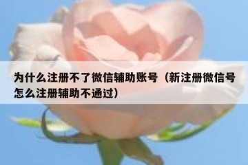 为什么注册不了微信辅助账号（新注册微信号怎么注册辅助不通过）