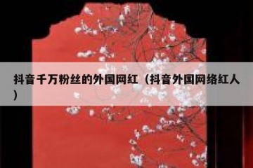 抖音千万粉丝的外国网红（抖音外国网络红人）