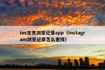 ins主页浏览记录app（instagram浏览记录怎么查找）
