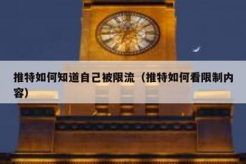 推特如何知道自己被限流（推特如何看限制内容）