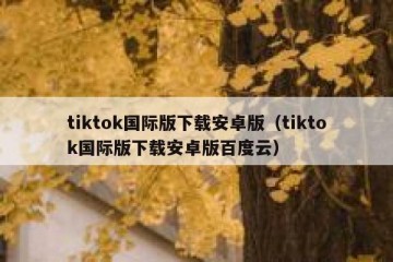 tiktok国际版下载安卓版（tiktok国际版下载安卓版百度云）