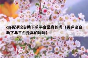 qq买评论自助下单平台是真的吗（买评论自助下单平台是真的吗吗）
