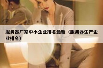 服务器厂家中小企业排名最新（服务器生产企业排名）