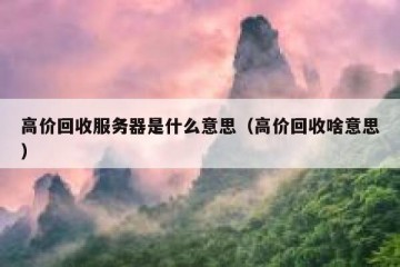 高价回收服务器是什么意思（高价回收啥意思）