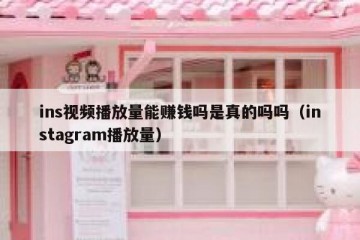 ins视频播放量能赚钱吗是真的吗吗（instagram播放量）