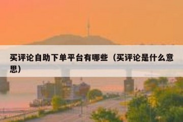 买评论自助下单平台有哪些（买评论是什么意思）